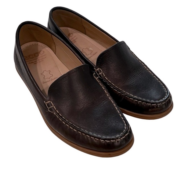 Ecco Leather woman Driving Loafer size 39 / 8-8.5 - Picture 1 of 15